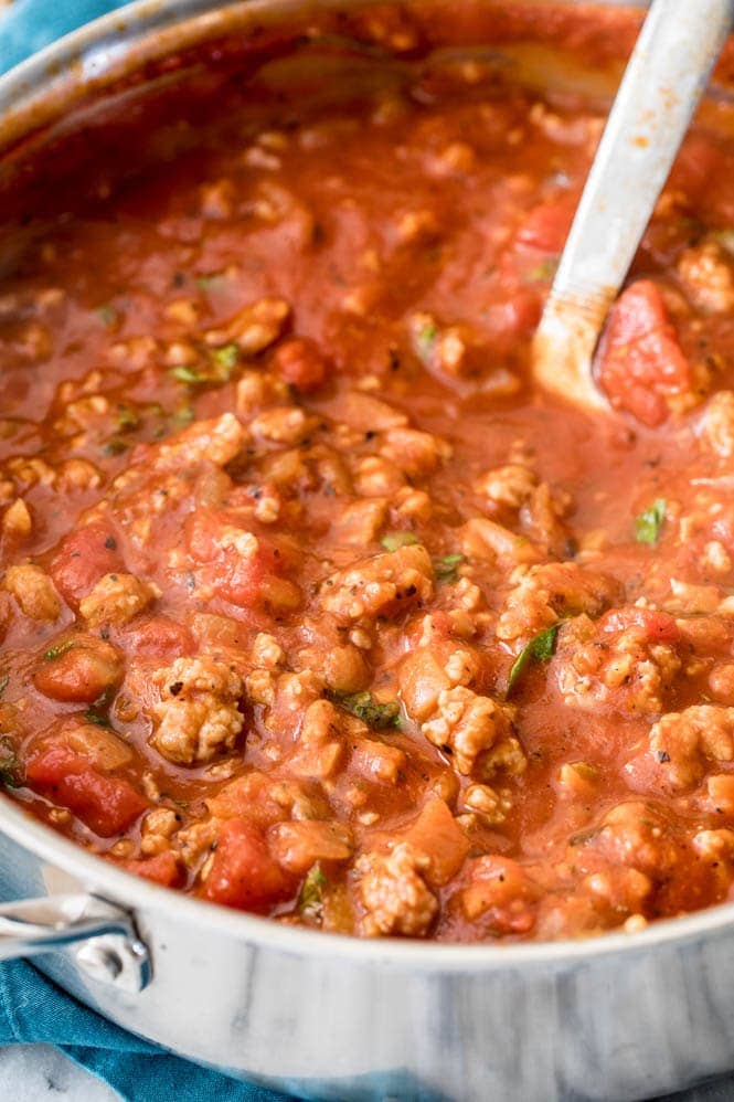 Making fresh sauce for baked ziti