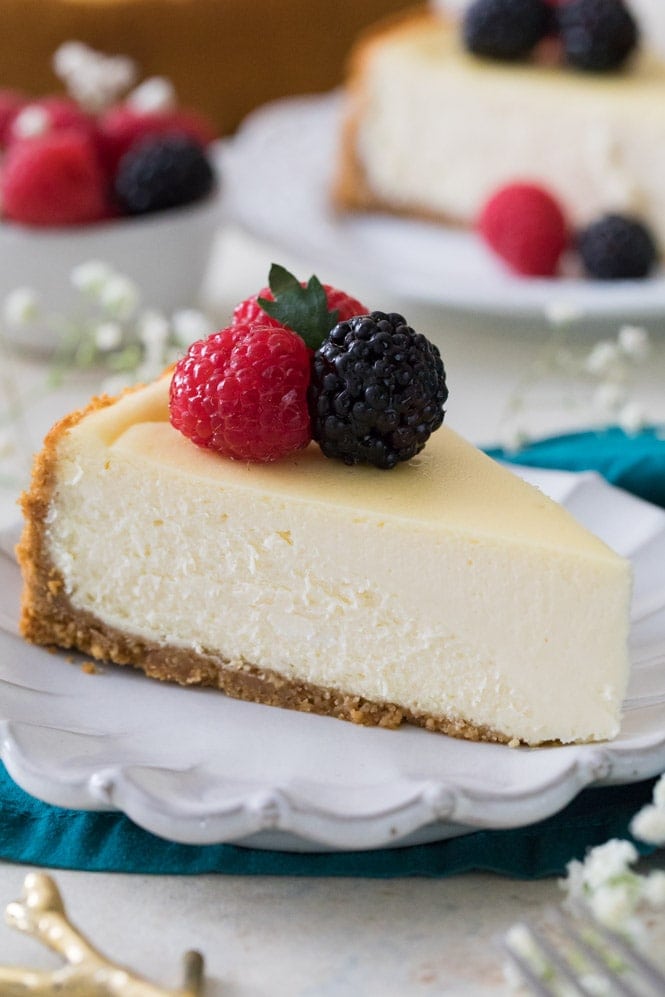 Slice of the best cheesecake recipe