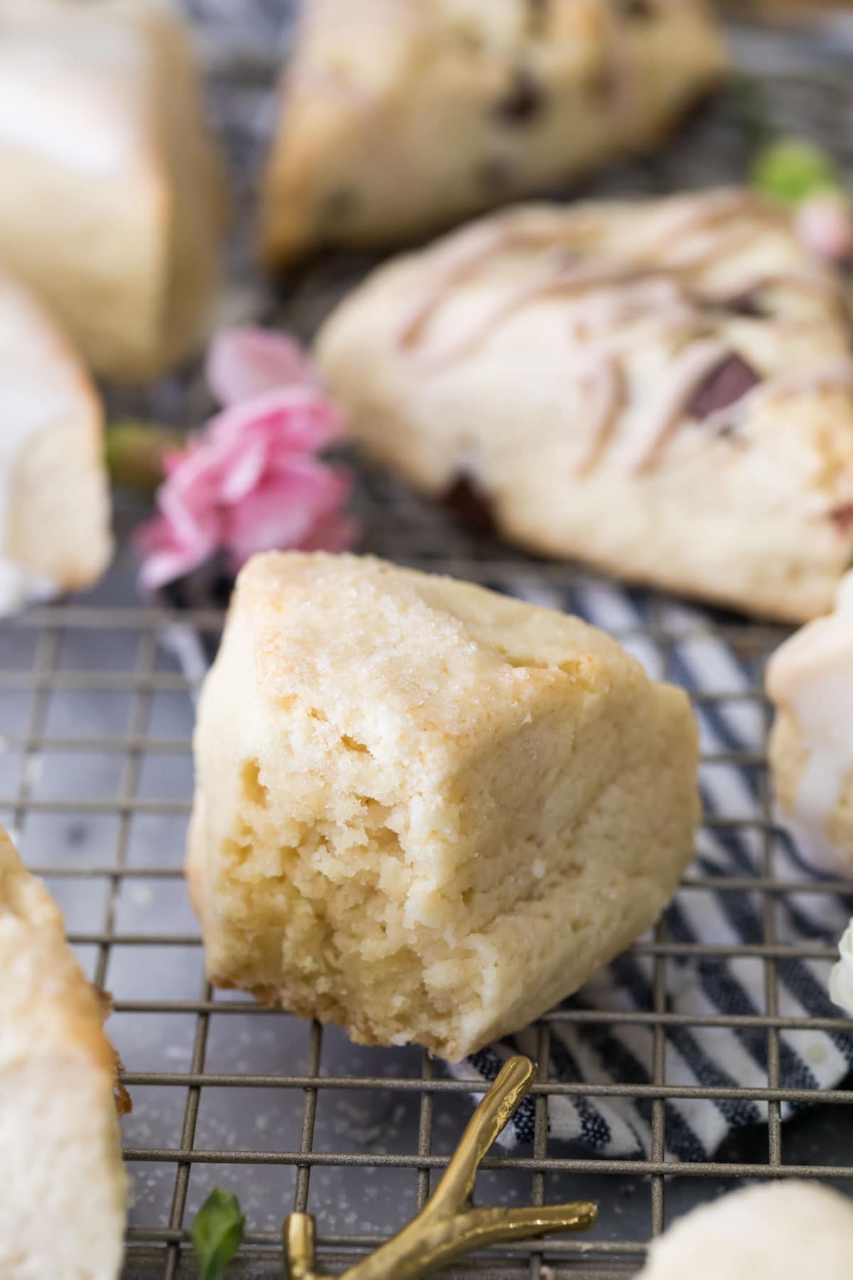 scone that has been bitten into