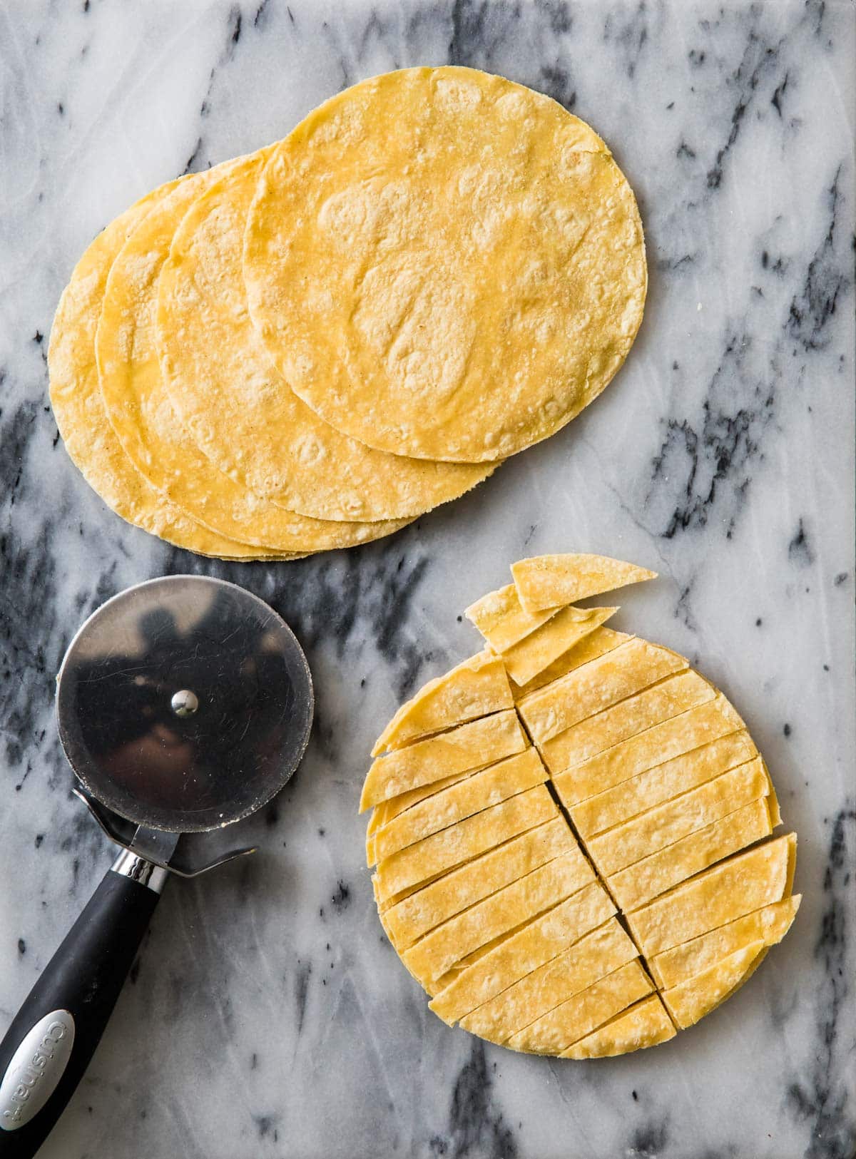 how to slice tortillas 
