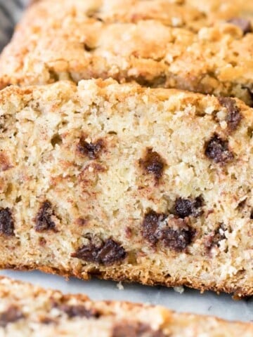 Sliced banana bread