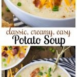 potato soup in white bowl