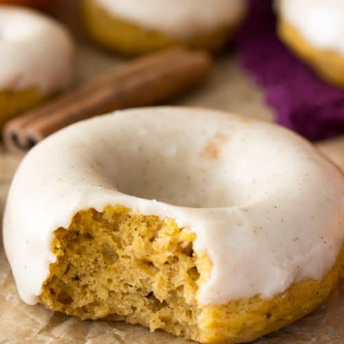 Glazed pumpkin spiced donuts